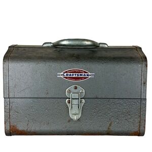 Vintage Craftsman Classic Logo 50s Metal Gray Mechanics Toolbox